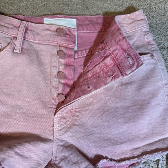 Mother Denim The Tomcat Kick Fray Shorts Pink Size 28 Cutoff Jean Shorts - Picture 5 of 7